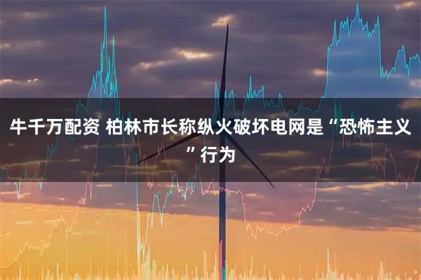 牛千万配资 柏林市长称纵火破坏电网是“恐怖主义”行为